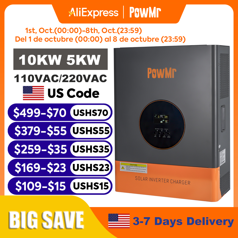 Split Phase Inverter 10Kw 110V 220V - محول طاقة PowMr بقدرة 10 كيلو