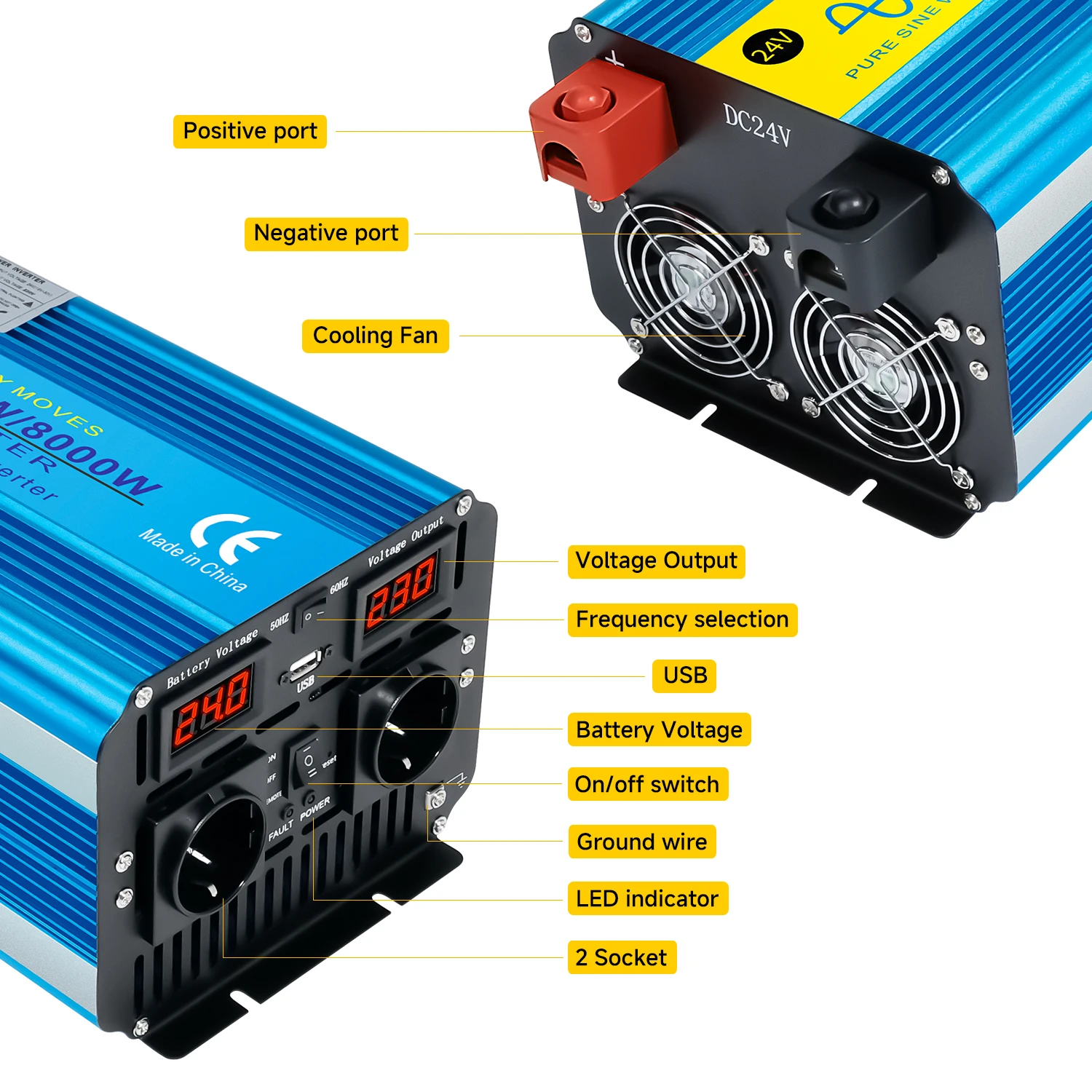 مولد تيار متردد بمحول موجة جيب - مراجعة Off Grid Solar Inverter 48V 6000W وسعره